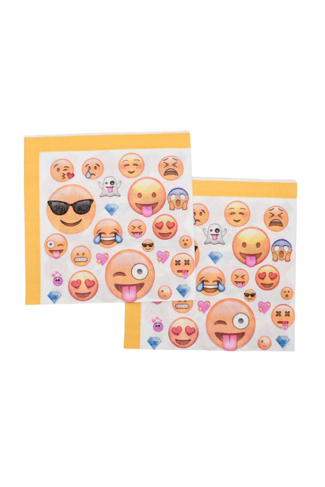 Paquete de servilletas de papel con diseño de emoticones 20 piezas