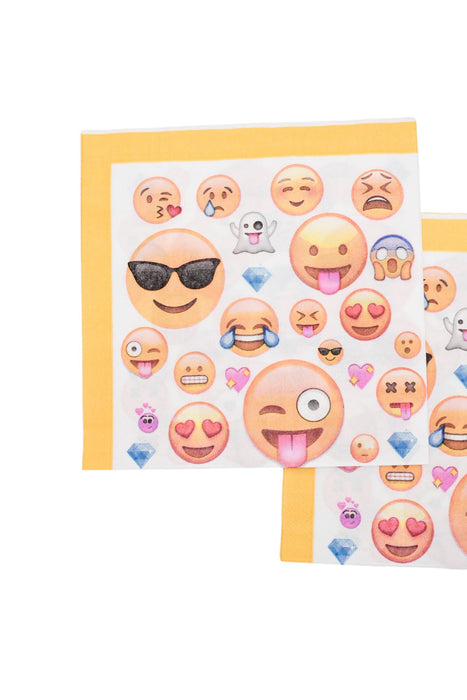 Paquete de servilletas de papel con diseño de emoticones 20 piezas