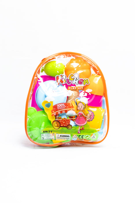 Mochila con utensilios de cocina de juguete para niña multicolor el paquete incluye 18 piezas