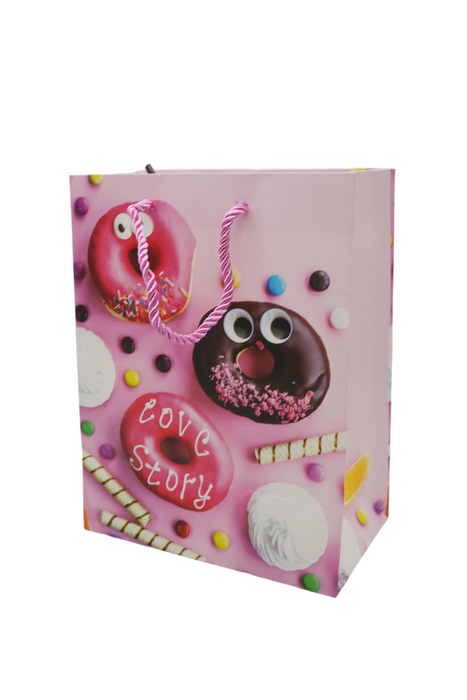 Paquete de bolsas para regalo con diseño de donas con ojitos para empacar regalos en cumpleaños infantiles o temáticos