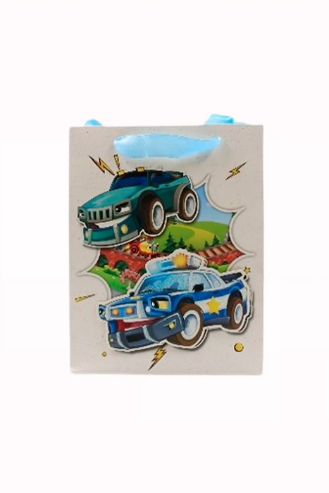 Paquete de bolsas de regalo con 12 piezas diseño camiones y autos de fantasia