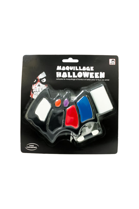 Kit de maquillaje para halloween en estuche de murciélago incluye colores vibrantes con esponja y aplicador