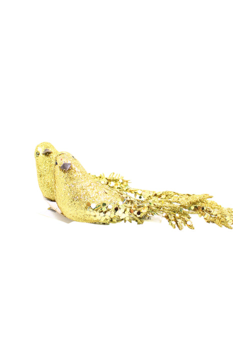 Decoracion de temporada de navidad con forma de pajarito diamantado con broche