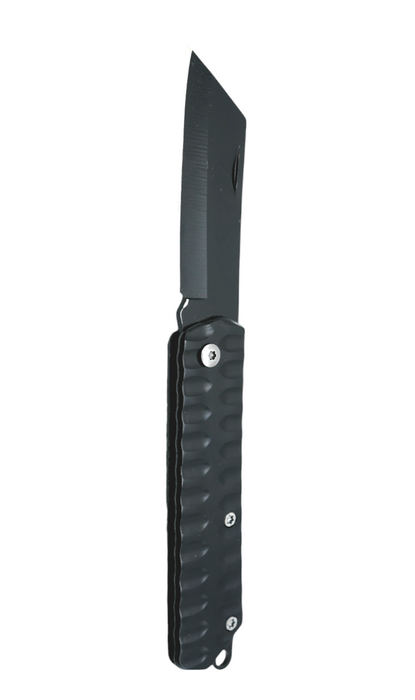 Cuchillo retractil compacto de color negro multifuncional con mango ergonomico