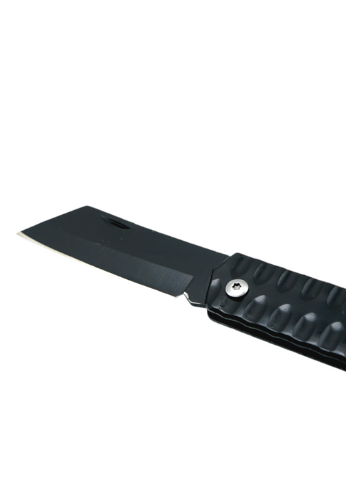 Cuchillo retractil compacto de color negro multifuncional con mango ergonomico