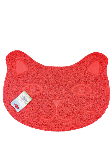 Tapete para colocar el comedero de tus mascotas diseño de carita de gato colores varios