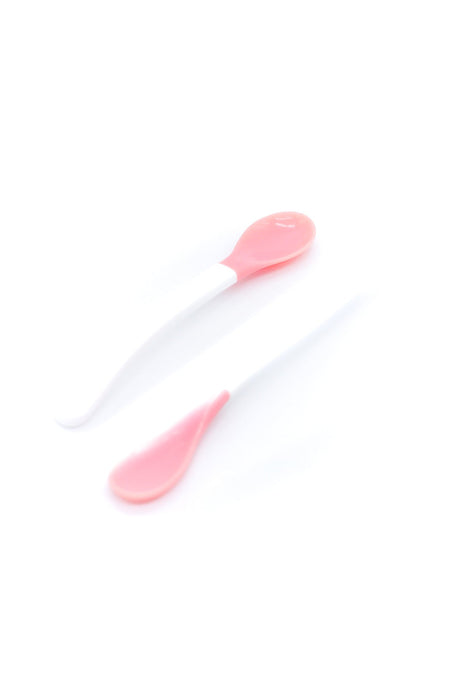 Cucharas de Silicona ergonomica de mango plastico resistente para bebe  en estuche con broche en diferentes colores