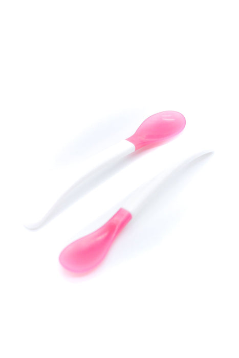 Cucharas de Silicona ergonomica de mango plastico resistente para bebe  en estuche con broche en diferentes colores