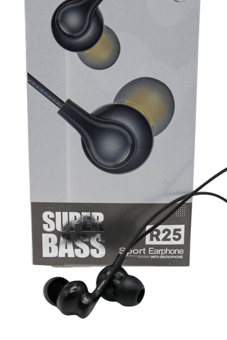 Audifonos alambricos super bass modelo r25 en colores varios