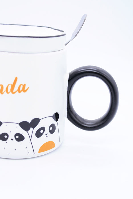 Taza de ceramica para cafe o te con diseño de oso polar y asa en colores varios