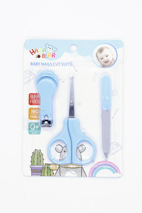 Kit de limpieza de uñas para bebe colores varios 3 piezas